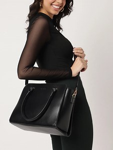 Buy Fastrack Women Structured Black Satchel Bag Fits Upto 11