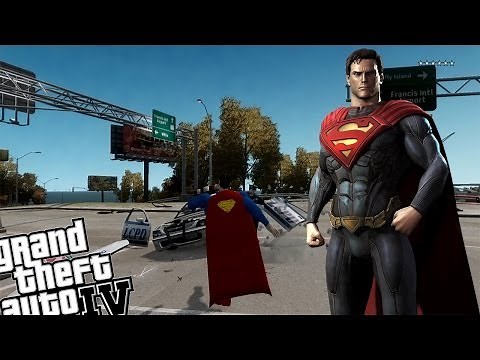 GTA 4 Superman Mod - Evil Superman Attacks Liberty City