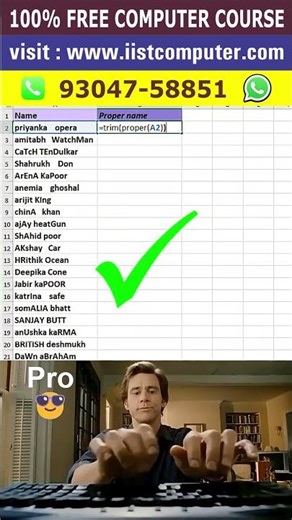How to use proper name in excel #excel #computereducation #exceltips #computercourses #exceltricks