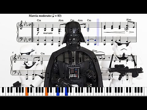 The Imperial March (John Williams) | Easy piano sheet music, piano tutorial