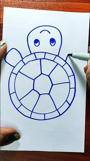 From a circle to a Turtle in seconds! 🐢💫 #shorts #art #drawing