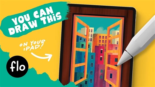 【Procreate】放松手绘：绘制精美窗景（分步教程）一起来用Procreate绘制这扇温馨的窗户景致吧！ from Art with Flo