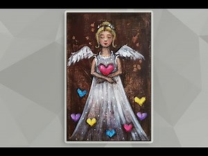 Easy Painting/ Angel with the Heart/Acrylic Painting/Step by Step Beginner/MariArtHome