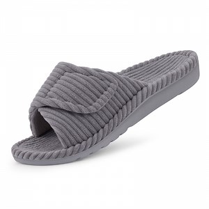 Litfun Orthotic Slippers for Women Adjustable Corduroy House Slippers Arch Support Slide Slippers, Grey, Size 8-8.5 - Walmart.com