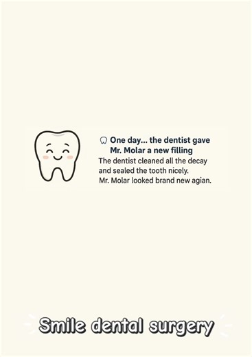 💬 STORY: Why a Tooth With No Pain Suddenly Becomes Painful After a Filling Let me tell you a little story about a tooth named Mr. Molar. ⸻ 🦷 Once upon a time… Mr. Molar had a small cavity. Nothing serious — just a tiny hole where food liked to hide. Mr. Molar didn’t complain. No pain. No sensitivity. Everything felt normal. But deep inside… A few naughty bacteria were slowly digging their way closer to his nerve room — the most sensitive part of the tooth. ⸻ 🔍 One day, the dentist cleaned the
