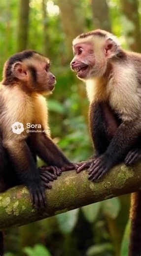 Sweetest Capuchin Interaction: Play-Face & Gentle Lean #capuchin #primates
