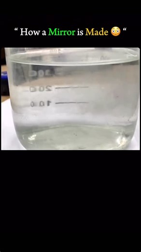 Explain everything 🧠 on Instagram: "A plain sheet of glass is transformed using a mix of silver nitrate, ammonia, and a bit of glucose. When the liquid is poured over the glass, a chemical reaction begins. Slowly, silver starts to deposit on the surface, turning the clear glass into a smooth, reflective mirror. It’s a surprisingly simple mix of ingredients, but the result feels almost magical. Just a bit of science, and ordinary glass becomes something extraordinary. • • • #mirror #tech #techno