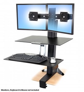 Ergotron 33-349-200 WorkFit-S, Dual Monitor with Work Surface