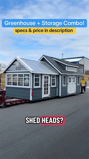 Ready to roll out! 🌱 This Colonial Combo Greenhouse is fresh off the lot and ready for delivery, and it's turning heads before it even reaches its new home. Built as a seamless blend of form and function, this setup pairs a 12’ x 16' Colonial Garden Shed with a 10' x 12' Atrium-style Greenhouse, giving you storage, workspace, and growing space all in one beautifully coordinated structure. The entire exterior is wrapped in Evening Blue LP Cedar Impression siding with crisp white trim, creating a