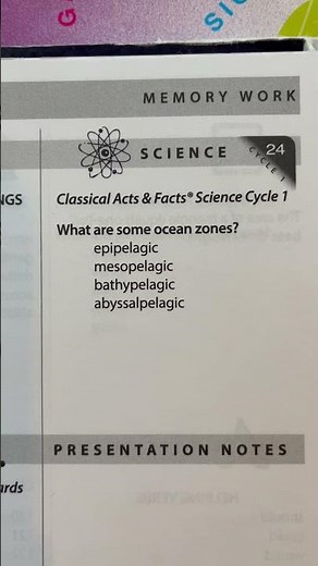 CC Cycle 1 Week 19 Science to Mr Ray’s tune on Finding Nemo #classicalconversations