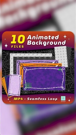 10 Files Spider Web Halloween Animated Loop Background