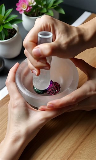 【4K】【ASMR】Crushing Alexandrite and Spinel — Color-Shifting Gemstones in Frosted Quartz②