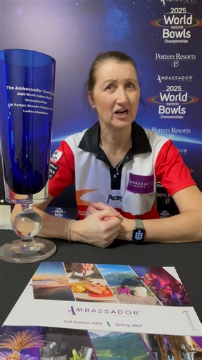 Julie Forrest from Scotland describes her journey to win the Ambassador Cruise Line Ladies Matchplay Singles title and win the Langham Glass trophy for a third time Potters Resorts. She won after a tie break against 21 year old Beth Riva from East Lothian. | World Bowls Tour