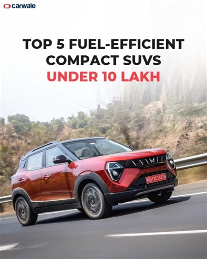 Smart, stylish, and fuel-efficient! Here are the Top 5 compact SUVs under ₹10L that keep your mileage high and your expenses low! To know more download the CarWale app: http://bit.ly/3NRVDED #marutisuzuki #mahindra #hyundai #nissan #cwsnippet #suv #suvlife #subcompactsuv #cars #automobiles #carupdates #automobileupdates | CarWale
