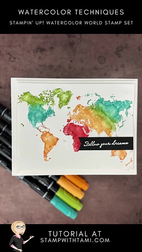 4.9K views · 255 reactions | How to create cool techniques with Watercolor World stamp and Brights Stampin' Write Markers. Instructions on my blog: https://stampwithtami.com/?p=71070 #ShareStampinUp #simplestamping #cardmakingismysuperpower #handmadecards #stampinup #cardmaking #stampwithtami #watercolor | Stamp With Tami White - Stampin Up Independent Demonstrator - DIY Crafts | Facebook