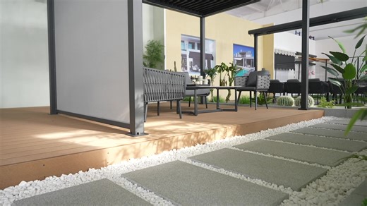 Aluminum Pergola Awning with Motorized/Manual Control Louvered Roof and Powder Coated Frame