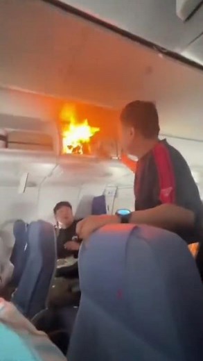 power bank explosion inside Chinese airplane! 😳✈️
