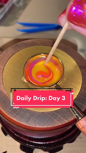 Reply to @pprocreate.battless Daily Drip: Day 3! #waxart #hotwax #fyp #waxsealing #theartsofcrafts #watchmedrip #waxcraft #dailydrip