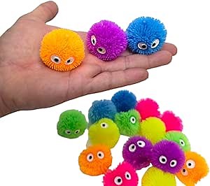 Mini Puffer Balls (Pack of 24) (1.75") Chicken Stress Relief Fun Soft Toys for Party Favors. Great for Soothing ADHD, Stress, Autism and More. (Owls)