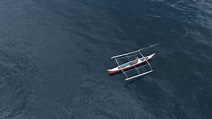 clip-1110692741-aerial-overhead-fisherman-on-outrigger-large-fish