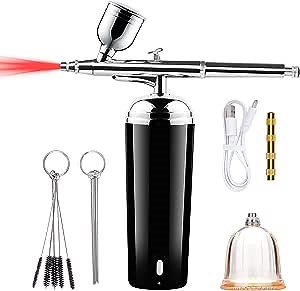 27PSI Airbrush kit, USB Charging Cordless Airbrush With Air Compressor, Portable Mini Handheld Dual-Action Gravity Feed Airbrush Kit, Used For Cake Decoration, Model Coloring, Nail Art, Tattoo, Crafts