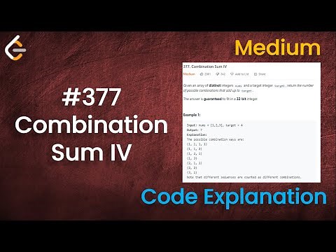 Combination Sum IV | Live Coding with Explanation | Leetcode - 377