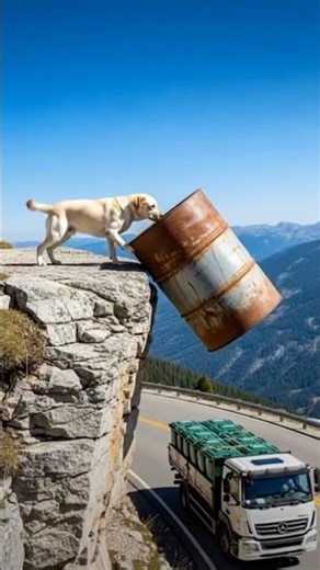 Dog Saves Puppy from Trash Bin