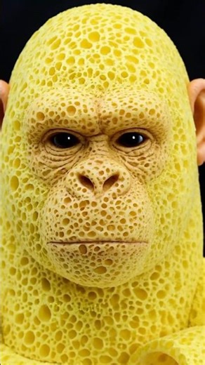 🍌🍌 Brainrot Monkey Face Squeeze ASMR#asmr #cake #relax #satisfying #brainrot