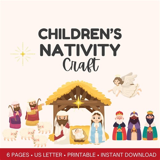 Christmas Nativity Craft for Kids, Printable Nativity Activity - Etsy