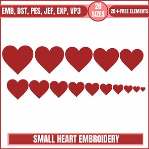 Small Heart Embroidery Design -20 Sizes - Mini Heart Fill Stitch Embroidery Design-valentine Day Embroidery Design-machine Embroidery Design - Etsy Canada