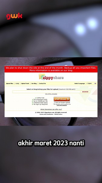 Zippyshare akan segera ditutup! #zippyshare #filehosting #drive #gamerwk