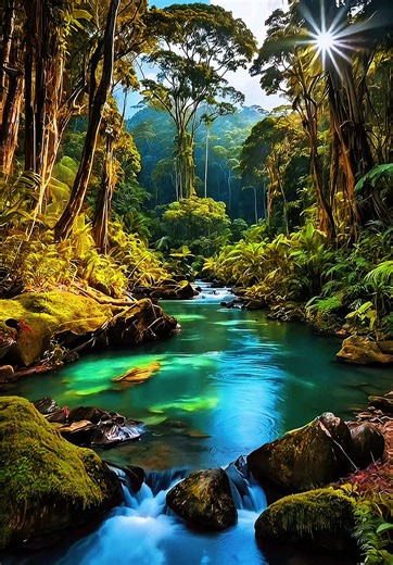 Tropical Rainforest River Live Wallpaper
