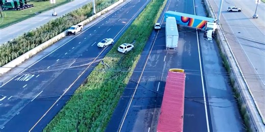 Derecho tosses trucks, pulls power lines down on I-55 outside of Chicago