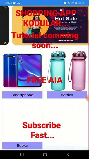 Shopping App Kodular tutorial. Free AIA.