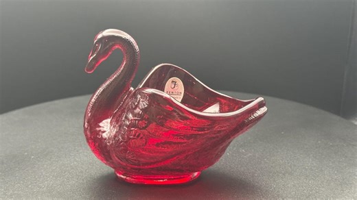 Fenton Ruby Red Swan - Etsy