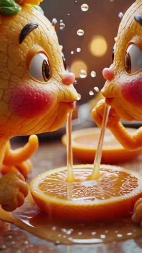 Orange Eating Competition 🍊 #ai #funny