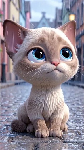 sad cat is getting wet in the rain.#shorts#youtube