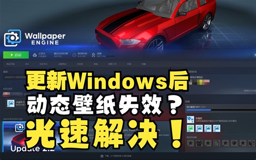 更新 Windows 后 Wallpaper Engine 动态壁纸不动了？有手就行的恢复方法来啦！