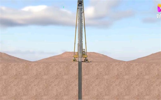 3D动画讲解，沉管灌注桩施工方法，单打法施工