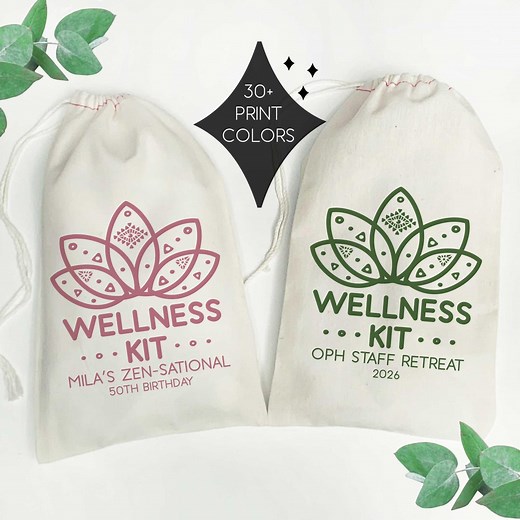 Wellness Kit Gift Bags | Yoga Retreat & Spa Day Favor Bags | Lotus Flower Self Care Gifts - Etsy