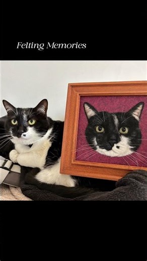 Needle felting a cat portrait from scratch.