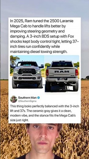 In 2025, Ram tuned the 2500 Laramie Mega Cab to handle lifts better by improving steering geometry