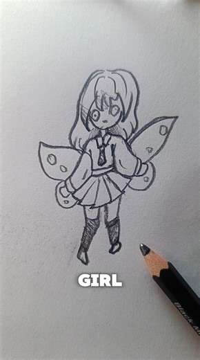 99% Draw Butterfly Girls WRONG (Fix) 😱 #foryou #art #shorts #howtodraw #easydrawing #tutorial #fyp