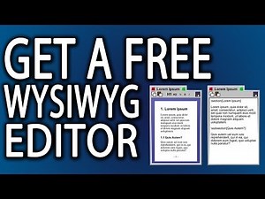 How To Get A Free WYSIWYG Editor