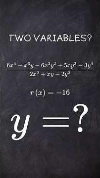 Division with Two Variables: Find the value of $y$! 🧠 (Horner Method)