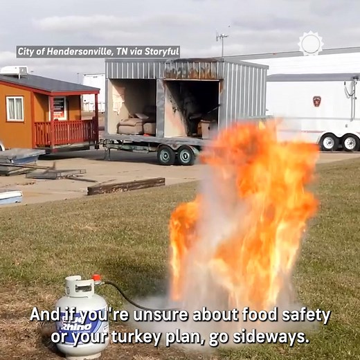 Watch how quickly deep frying a turkey can turn into a disaster. 🦃🔥 Cook the turkey, not your home on Thanksgiving. ⁣⁣ | AccuWeather