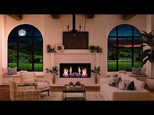 Cozy Living Room Ambience - 8 Hours of Relaxing Music and Crackling Fireplace Sounds