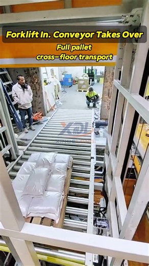 How a Full Pallet Moves Upstairs | Vertical Pallet Lift #materialhandling #factoryautomation