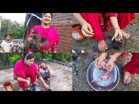 How to cut a whole chicken | Lady slaughter chicken | Amazing chicken cutting skills | Slaughter