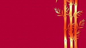 Red Chinese new year background with bamboo tree